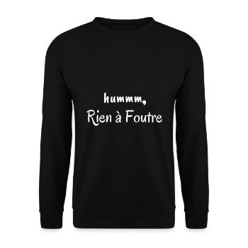hummm, rien à foutre ! idée de cadeau humour - Sweat-shirt Unisexe - noir - Devant - Alina (178cm) & Michal (187cm)