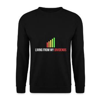 live on my dividend - Unisex Sweatshirt - black - Front - Alina (178cm) & Michal (187cm)