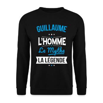 Guillaume - L'Homme - Le Mythe - La Légende - Sweat-shirt Unisexe - noir - Devant - Alina (178cm) & Michal (187cm)