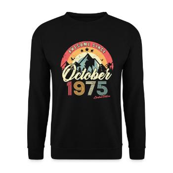 Cadeau D'anniversaire En Octobre 1975 Vintage - Sweat-shirt Unisexe - noir - Devant - Alina (178cm) & Michal (187cm)