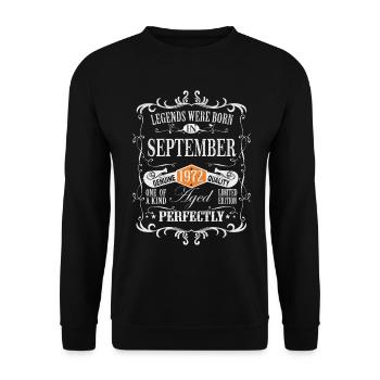 Legends were born September 1972 - Unisex Sweatshirt - black - Front - Alina (178cm) & Michal (187cm)