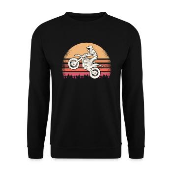 Motocross Biker Dirtbike Motorsport Motorcycle - Unisex Sweatshirt - black - Front - Alina (178cm) & Michal (187cm)
