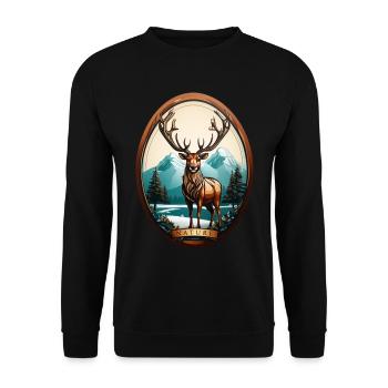 Reindeer - Unisex Sweatshirt - black - Front - Alina (178cm) & Michal (187cm)
