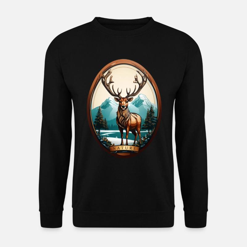 Rentier - Unisex Pullover - Schwarz