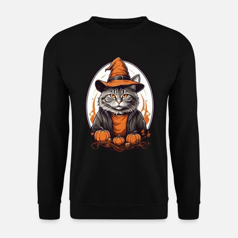 Halloween Katze - Unisex Pullover - Schwarz