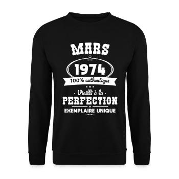 50th Anniversary - March 1974 Perfection - Unisex Sweatshirt - black - Front - Alina (178cm) & Michal (187cm)