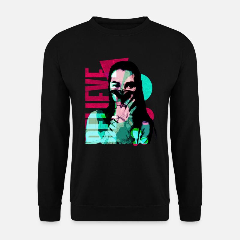 Frau mit Schmetterling - Unisex Pullover - Schwarz