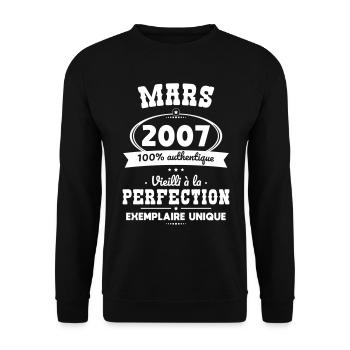 18th Birthday - March 2007 Perfection - Unisex Sweatshirt - black - Front - Alina (178cm) & Michal (187cm)