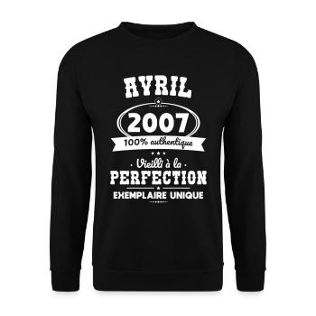 18th Birthday - April 2007 Perfection - Unisex Sweatshirt - black - Front - Alina (178cm) & Michal (187cm)