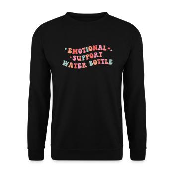 Emotional Support Water Bottle – Funny Hydration - Unisex Sweatshirt - black - Front - Alina (178cm) & Michal (187cm)