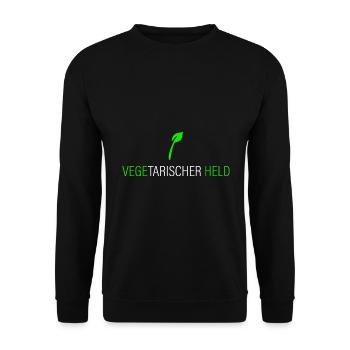 Vegetarischer Held - Unisex Pullover - Schwarz - Vorne - Alina (178cm) & Michal (187cm)