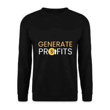 Generate profits - Unisex Sweatshirt - black - Front - Alina (178cm) & Michal (187cm)
