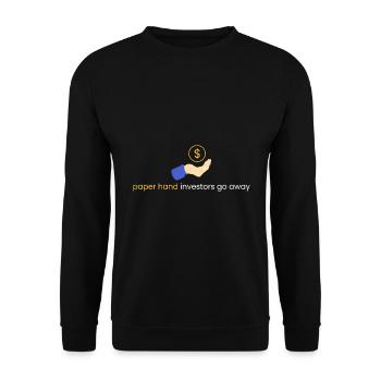 Papierhandanleger gehen weg - Unisex Pullover - Schwarz - Vorne - Alina (178cm) & Michal (187cm)