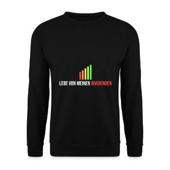 lebe von meinen Dividenden - Unisex Pullover - Schwarz - Vorne - Alina (178cm) & Michal (187cm)