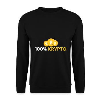 100% Crypto - Unisex Sweatshirt - black - Front - Alina (178cm) & Michal (187cm)