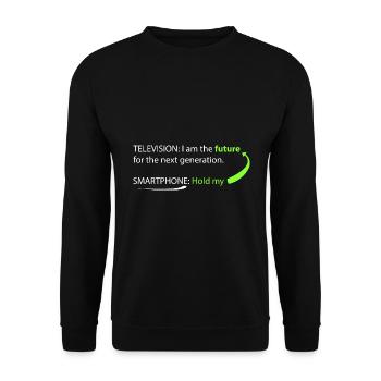 SmarthPhone vs TV - Sweat-shirt Unisexe - noir - Devant - Alina (178cm) & Michal (187cm)