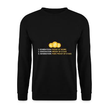 1st generation: Proof of work - Unisex Sweatshirt - black - Front - Alina (178cm) & Michal (187cm)