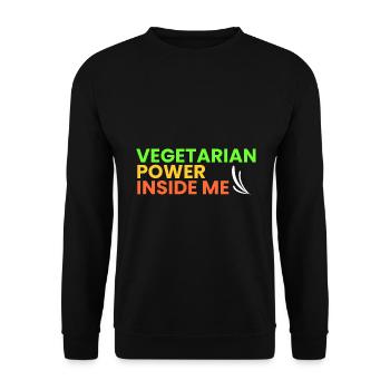 vegetarische Kraft in mir - Unisex Pullover - Schwarz - Vorne - Alina (178cm) & Michal (187cm)