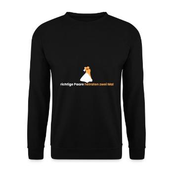 echte Paare heiraten doppelt - Unisex Pullover - Schwarz - Vorne - Alina (178cm) & Michal (187cm)
