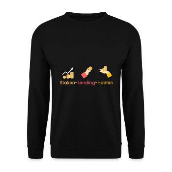 Staken - Lending - Hodlen - Unisex Pullover - Schwarz - Vorne - Alina (178cm) & Michal (187cm)