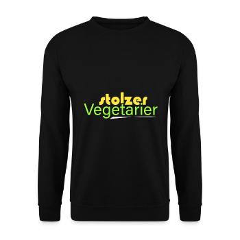 stolzer Vegetarier - Unisex Pullover - Schwarz - Vorne - Alina (178cm) & Michal (187cm)