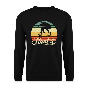 Scooter Stunt Tretroller E-Roller retro Geschenk - Unisex Pullover - Schwarz - Vorne - Alina (178cm) & Michal (187cm)