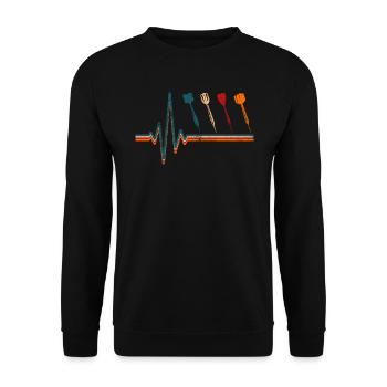 Fléchettes rétro puls - Sweat-shirt Unisexe - noir - Devant - Alina (178cm) & Michal (187cm)