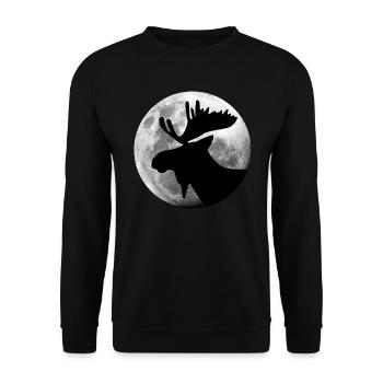 L’orignal dans la forêt de pleine lune animal - Sweat-shirt Unisexe - noir - Devant - Alina (178cm) & Michal (187cm)