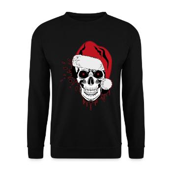 skull skull christmas meme bad santa claus xmas - Unisex Sweatshirt - black - Front - Alina (178cm) & Michal (187cm)