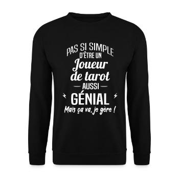 Joueur de tarot - Sweat-shirt Unisexe - noir - Devant - Alina (178cm) & Michal (187cm)