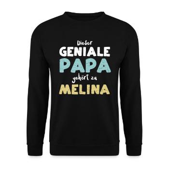 Dieser Geniale Papa Gehört Zu Me... - Unisex Pullover - Schwarz - Vorne - Alina (178cm) & Michal (187cm)