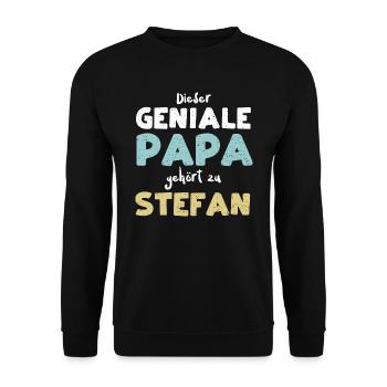 Dieser Geniale Papa Gehört Zu St... - Unisex Pullover - Schwarz - Vorne - Alina (178cm) & Michal (187cm)