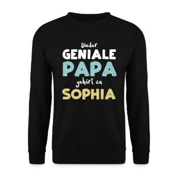 Dieser Geniale Papa Gehört Zu So... - Unisex Pullover - Schwarz - Vorne - Alina (178cm) & Michal (187cm)