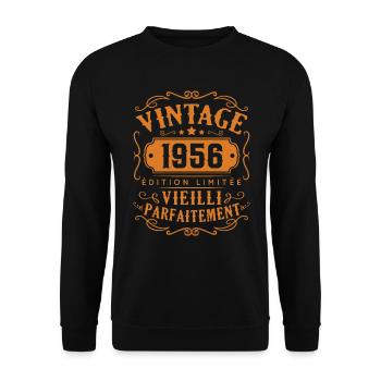 Vintage 1956 Edition Limitée - Sweat-shirt Unisexe - noir - Devant - Alina (178cm) & Michal (187cm)