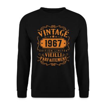 Vintage 1967 Edition Limitée - Sweat-shirt Unisexe - noir - Devant - Alina (178cm) & Michal (187cm)