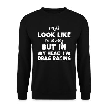 I Might Look Like I'm Listening... - Unisex Pullover - Schwarz - Vorne - Alina (178cm) & Michal (187cm)