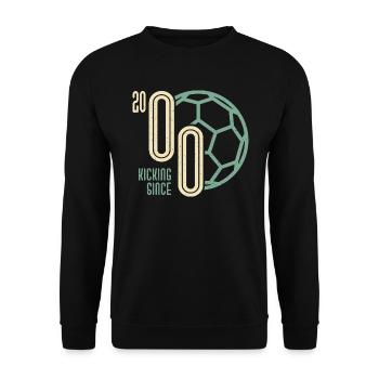 23. Geburtstag Fußballer 23 Jahre Jahrgang 2000 - Unisex Pullover - Schwarz - Vorne - Alina (178cm) & Michal (187cm)
