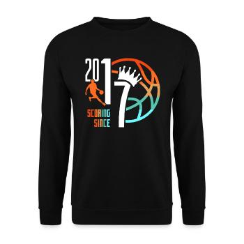 6th birthday basketball 6 years born in 2017 - Unisex Sweatshirt - black - Front - Alina (178cm) & Michal (187cm)