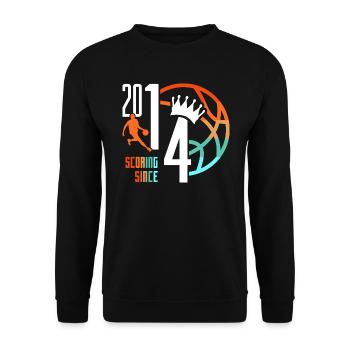 9ème anniversaire basketball 9 ans nés en 2014 - Sweat-shirt Unisexe - noir - Devant - Alina (178cm) & Michal (187cm)