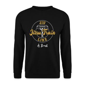 Jiu Jitsu Train Like A Beast - Gym - Sweat-shirt Unisexe - noir - Devant - Alina (178cm) & Michal (187cm)