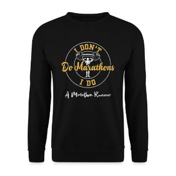 Je ne fais pas de marathons, je fais un mara... - Sweat-shirt Unisexe - noir - Devant - Alina (178cm) & Michal (187cm)