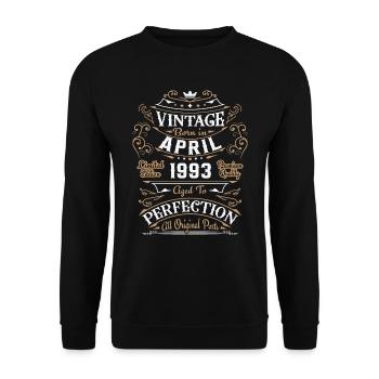 Vintage April 1993, retro birthday gift - Unisex Sweatshirt - black - Front - Alina (178cm) & Michal (187cm)