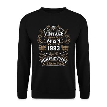 Vintage May 1993, retro birthday gift - Unisex Sweatshirt - black - Front - Alina (178cm) & Michal (187cm)