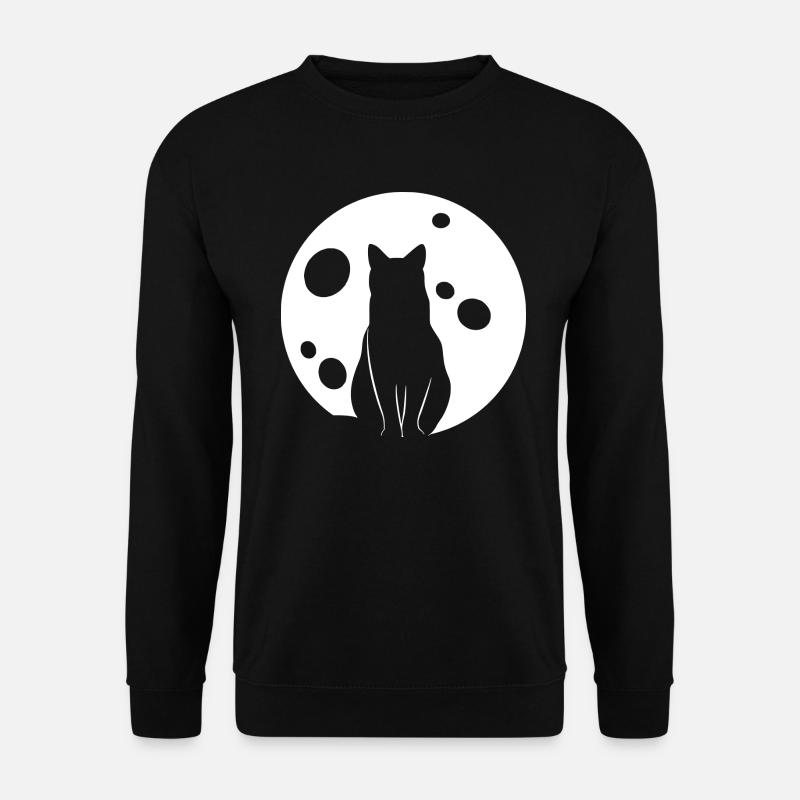 Chat dans la Lune Chats de nuit - Sweat-shirt Unisexe - noir