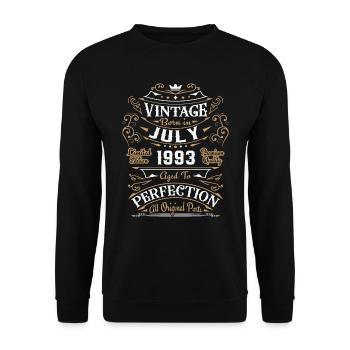 Vintage July 1993, Retro Birthday Gift - Unisex Sweatshirt - black - Front - Alina (178cm) & Michal (187cm)