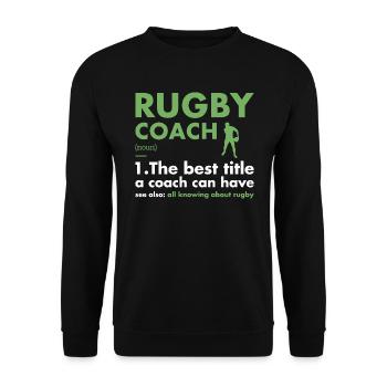 Sport Coach Definition Rugby - Unisex Pullover - Schwarz - Vorne - Alina (178cm) & Michal (187cm)