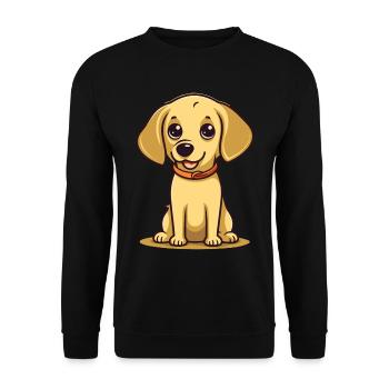 Niedliches Hundedesign für Hundebesitzer - Unisex Pullover - Schwarz - Vorne - Alina (178cm) & Michal (187cm)