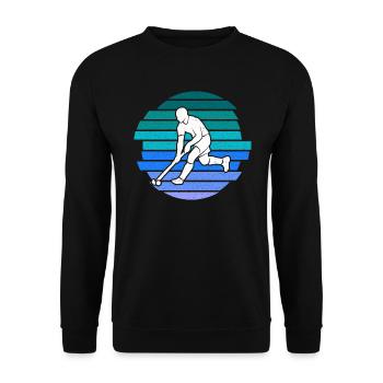 Joueur de hockey Vintage Hockey sur gazon enfants - Sweat-shirt Unisexe - noir - Devant - Alina (178cm) & Michal (187cm)