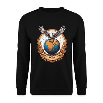 Paix mondiale sur Terre - Sweat-shirt Unisexe - noir - Devant - Alina (178cm) & Michal (187cm)