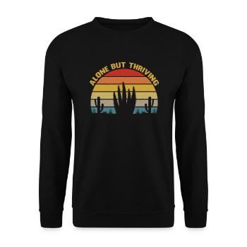 Introvert - Vintage Introvert - Introvert Humor - Unisex Sweatshirt - black - Front - Alina (178cm) & Michal (187cm)